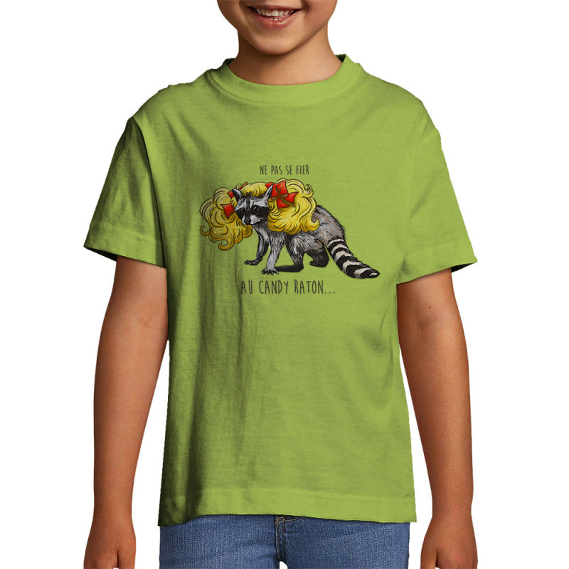 T-shirt enfant vert pomme Candy Raton (Mr Mouton,Animaux,Humour)