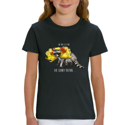 T-shirt enfant coton bio noir Candy Raton (Mr Mouton,Animaux,Humour)
