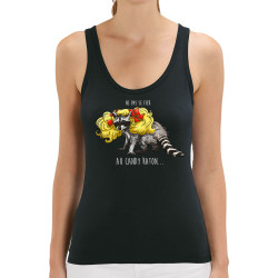 Débardeur femme coton bio noir Candy Raton (Mr Mouton,Animaux,Humour)