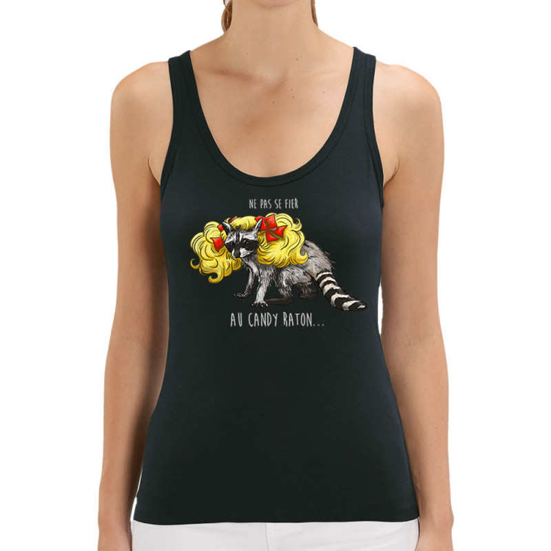 Débardeur femme coton bio noir Candy Raton (Mr Mouton,Animaux,Humour)