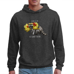 Sweat homme à capuche gris anthracite Candy Raton (Mr Mouton,Animaux,Humour)