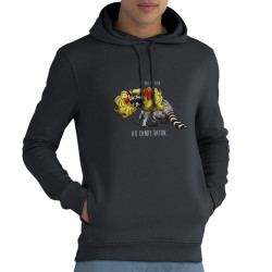 Sweat homme à capuche coton bio gris anthracite Candy Raton (Mr Mouton,Animaux,Humour)