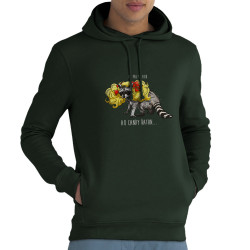 Sweat homme à capuche coton bio vert foncé Candy Raton (Mr Mouton,Animaux,Humour)
