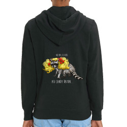 Sweat femme zippé à capuche coton bio noir Candy Raton (Mr Mouton,Animaux,Humour)