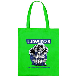 Sac shopping en toile vert prairie Les Beatles du cosmos (Ludwig Von 88)