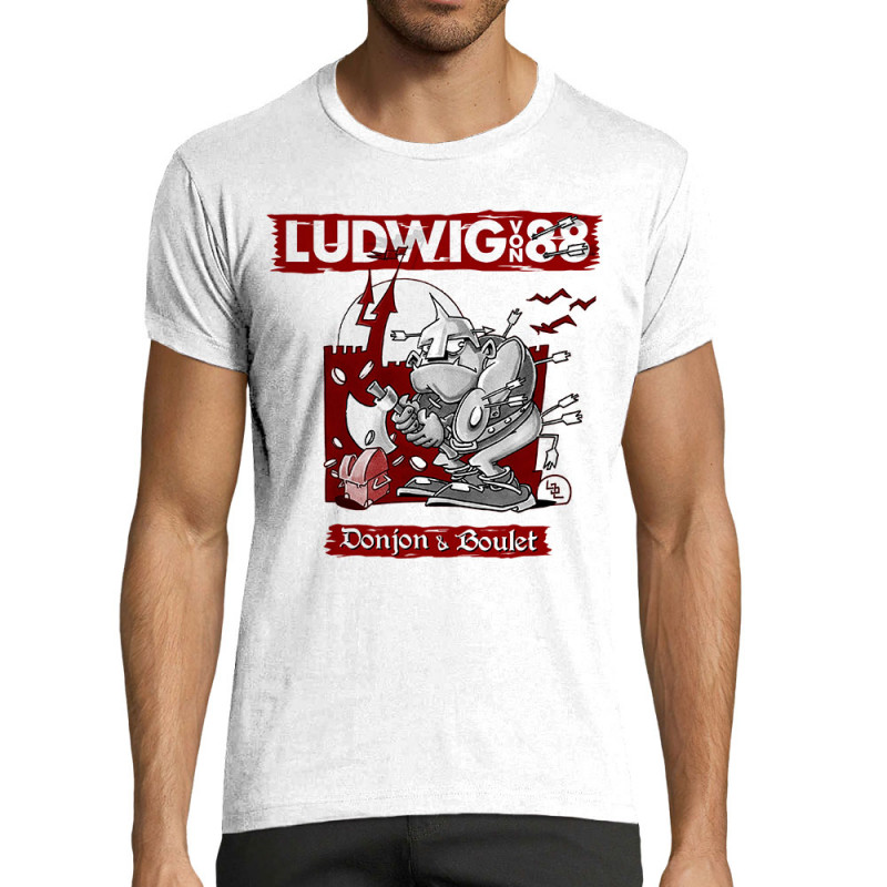 T-shirt homme fit blanc Donjon et boulet (Ludwig Von 88)