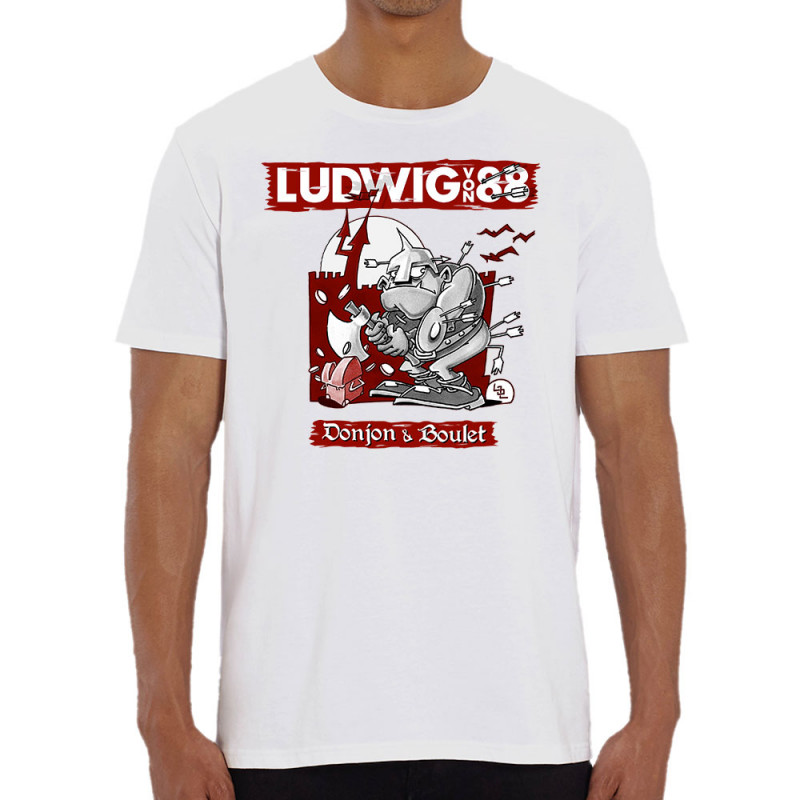 T-shirt homme coton bio blanc Donjon et boulet (Ludwig Von 88)