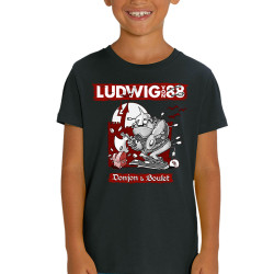 T-shirt enfant coton bio noir Donjon et boulet (Ludwig Von 88)