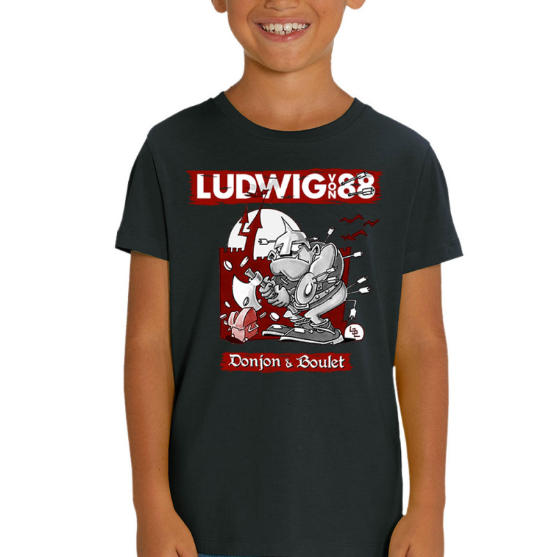 T-shirt enfant coton bio noir Donjon et boulet (Ludwig Von 88)