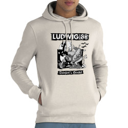 Sweat homme à capuche coton bio naturel Donjon et boulet (Ludwig Von 88)