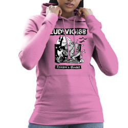 Sweat femme à capuche rose Donjon et boulet (Ludwig Von 88)
