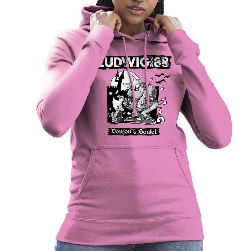 Sweat femme à capuche rose Donjon et boulet (Ludwig Von 88)