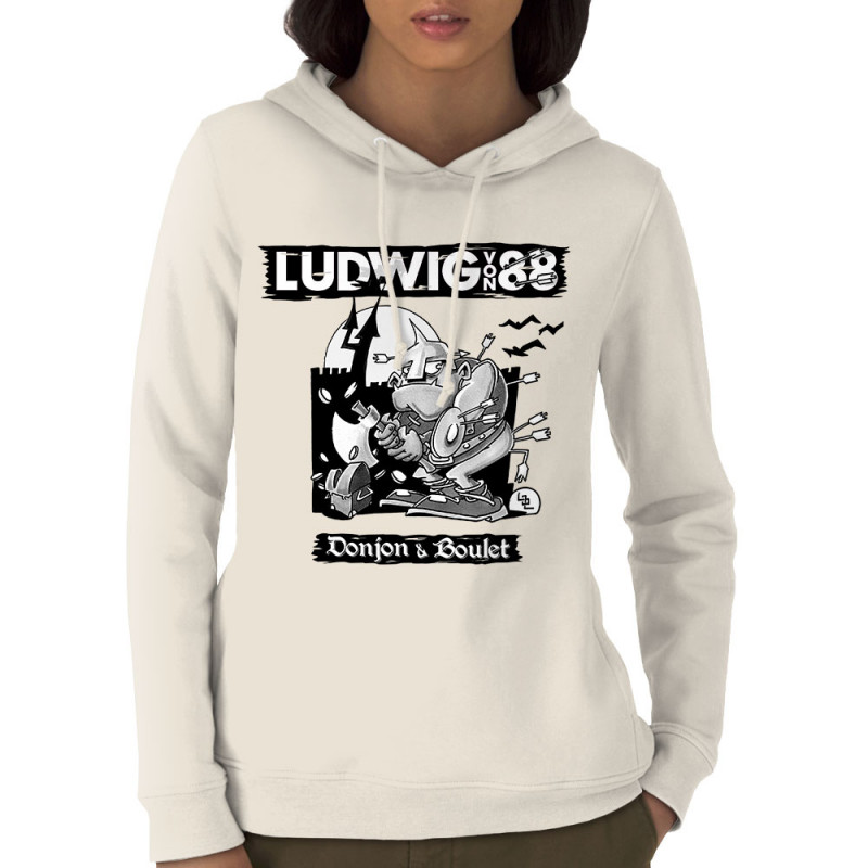 Sweat femme à capuche coton bio naturel Donjon et boulet (Ludwig Von 88)