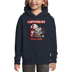 Sweat enfant à capuche bleu marine Donjon et boulet (Ludwig Von 88)