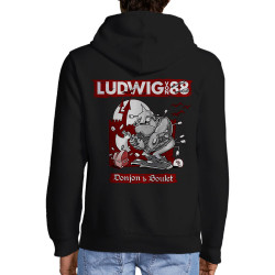 Sweat homme à capuche zippé noir Donjon et boulet (Ludwig Von 88)