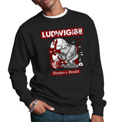 Sweat homme col rond noir Donjon et boulet (Ludwig Von 88)