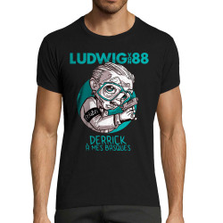 T-shirt homme fit noir Derrick à mes basques (Ludwig Von 88)