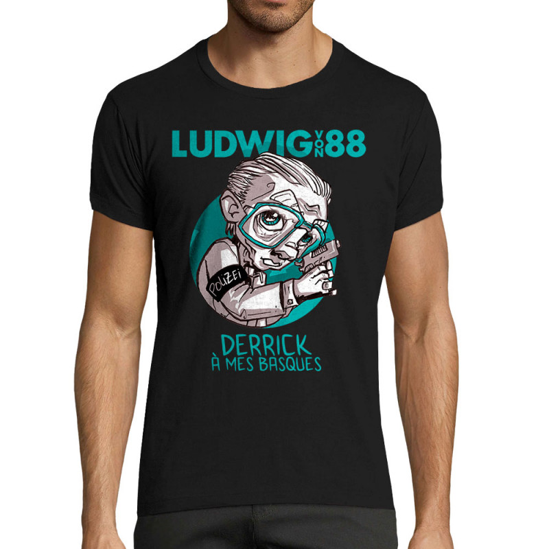 T-shirt homme fit noir Derrick à mes basques (Ludwig Von 88)