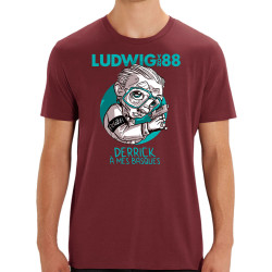 T-shirt homme coton bio bordeaux Derrick à mes basques (Ludwig Von 88)