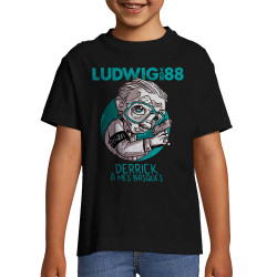 T-shirt enfant noir Derrick à mes basques (Ludwig Von 88)