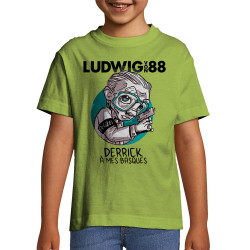 T-shirt enfant vert pomme Derrick à mes basques (Ludwig Von 88)