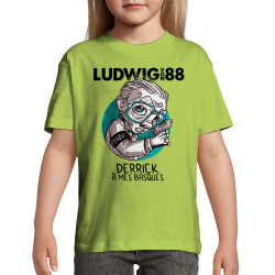 T-shirt enfant vert pomme Derrick à mes basques (Ludwig Von 88)