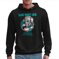 Sweat homme à capuche noir Derrick à mes basques (Ludwig Von 88)