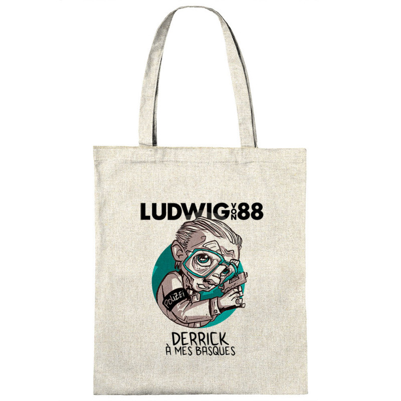 Sac shopping en toile naturel Derrick à mes basques (Ludwig Von 88)