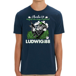 T-shirt homme coton bio bleu marine Charlu 07 (Ludwig Von 88,Laul)
