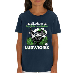 T-shirt enfant coton bio bleu marine Charlu 07 (Ludwig Von 88,Laul)