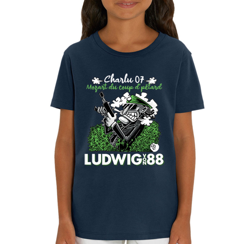T-shirt enfant coton bio bleu marine Charlu 07 (Ludwig Von 88,Laul)