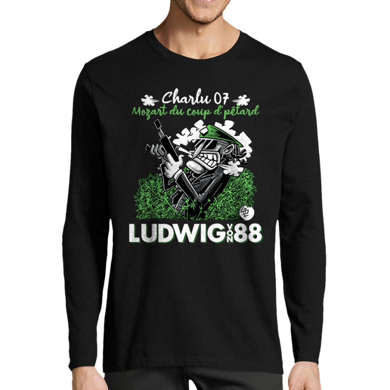 T-shirt homme manches longues noir Charlu 07 (Ludwig Von 88,Laul)