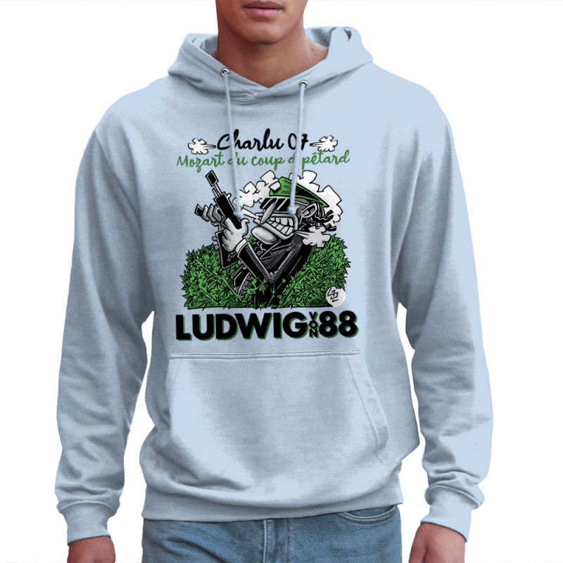 Sweat homme à capuche bleu ciel Charlu 07 (Ludwig Von 88,Laul)