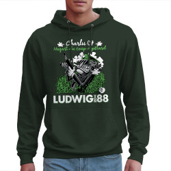 Sweat homme à capuche vert foncé Charlu 07 (Ludwig Von 88,Laul)