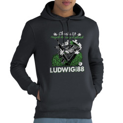 Sweat homme à capuche coton bio gris anthracite Charlu 07 (Ludwig Von 88,Laul)