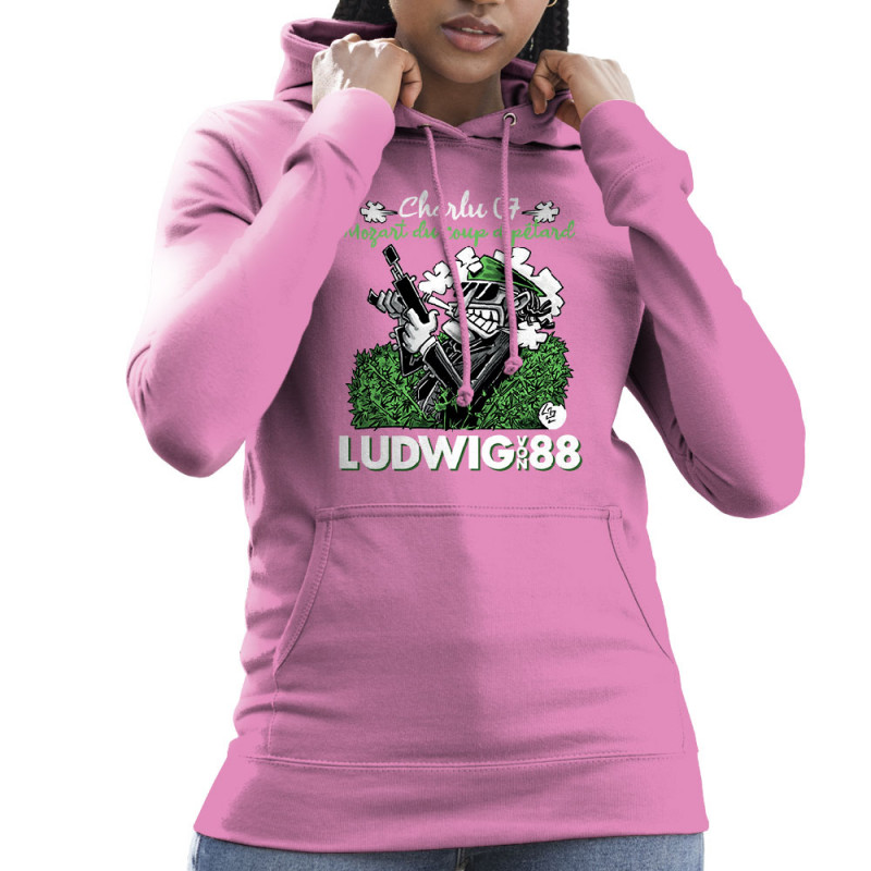 Sweat femme à capuche rose Charlu 07 (Ludwig Von 88,Laul)