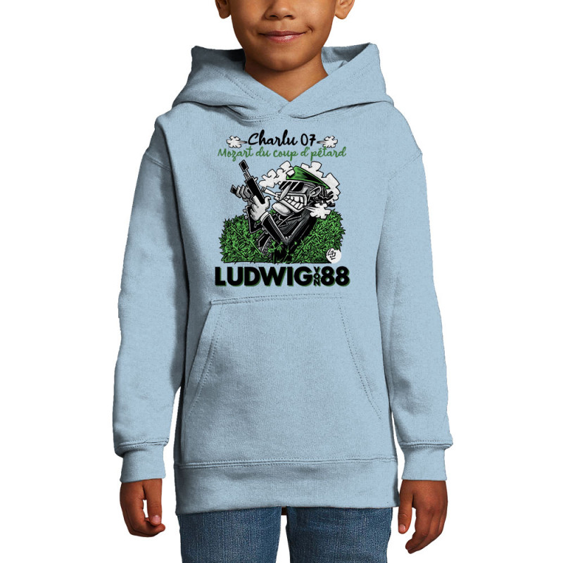Sweat enfant à capuche bleu ciel Charlu 07 (Ludwig Von 88,Laul)