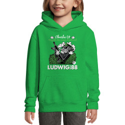 Sweat enfant à capuche vert prairie Charlu 07 (Ludwig Von 88,Laul)
