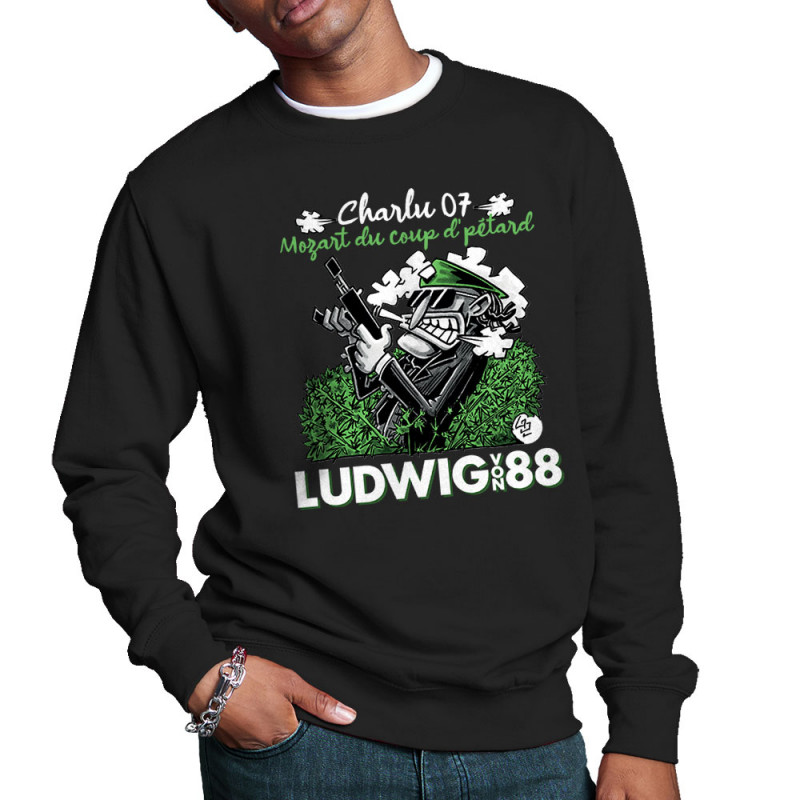 Sweat homme col rond noir Charlu 07 (Ludwig Von 88,Laul)