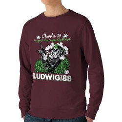 Sweat homme bio col rond bordeaux Charlu 07 (Ludwig Von 88,Laul)