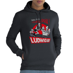Sweat homme à capuche coton bio gris anthracite Youplapunk (Ludwig Von 88,Rock & Punk,Laul)