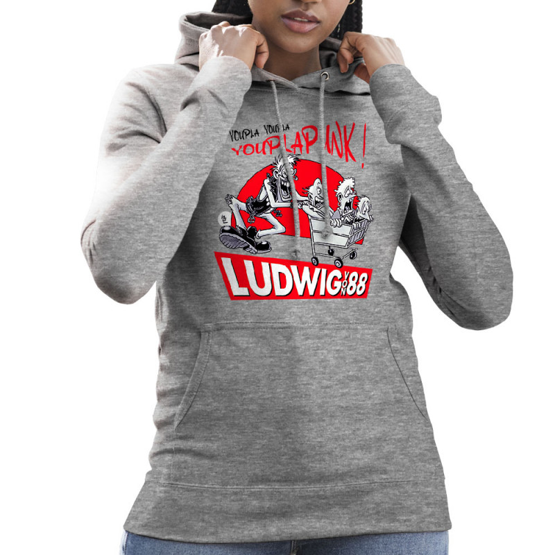 Sweat femme à capuche gris chiné Youplapunk (Ludwig Von 88,Rock & Punk,Laul)