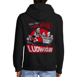 Sweat homme à capuche zippé noir Youplapunk (Ludwig Von 88,Rock & Punk,Laul)