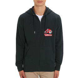 Sweat homme zippé à capuche coton bio noir Youplapunk (Ludwig Von 88,Rock & Punk,Laul)