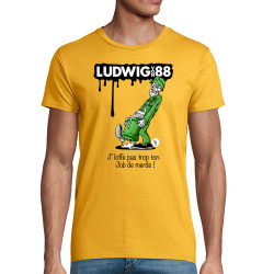 T-shirt homme coton bio jaune Job de merde (Ludwig Von 88,Rock & Punk,Laul)