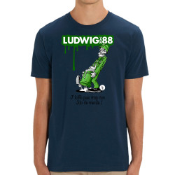 T-shirt homme coton bio bleu marine Job de merde (Ludwig Von 88,Rock & Punk,Laul)