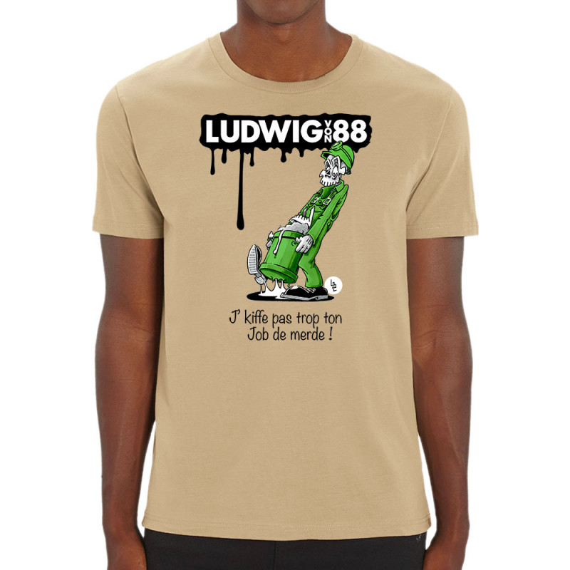 T-shirt homme coton bio naturel Job de merde (Ludwig Von 88,Rock & Punk,Laul)