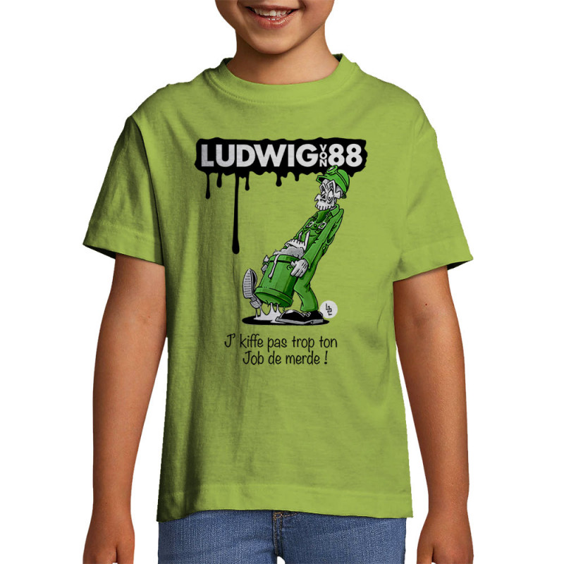 T-shirt enfant vert pomme Job de merde (Ludwig Von 88,Rock & Punk,Laul)