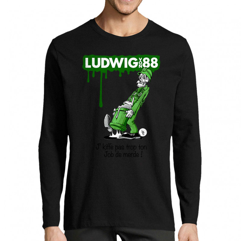 T-shirt homme manches longues noir Job de merde (Ludwig Von 88,Rock & Punk,Laul)