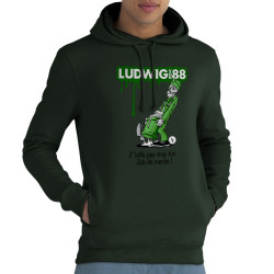 Sweat homme à capuche coton bio vert foncé Job de merde (Ludwig Von 88,Rock & Punk,Laul)